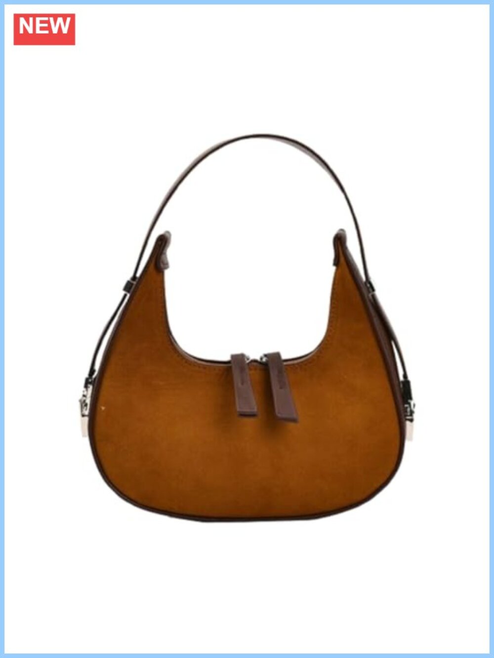Suede Crescent Hobo Shoulder Bag Retro Y2K Adjustable Strap Handbag Purse